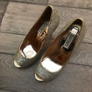 Badgley Mischka gold Humbie II pumps